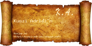 Kuszi Adrián névjegykártya