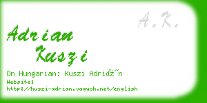 adrian kuszi business card